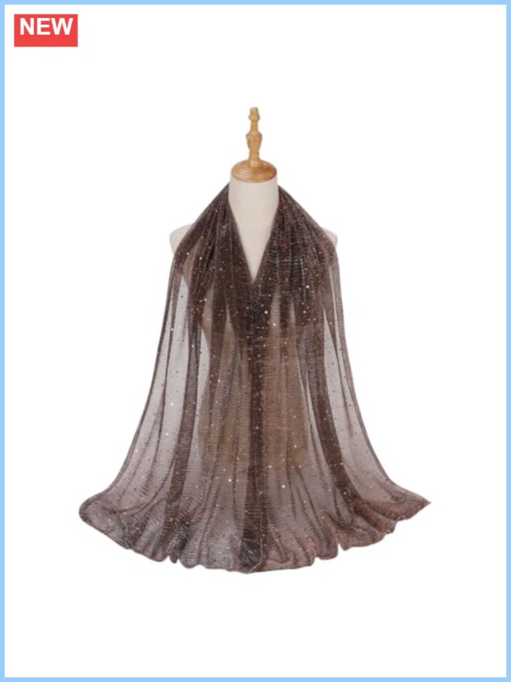 Glitter Mesh Shawl Wrap Soft Silky Sequin Bandana Scarf